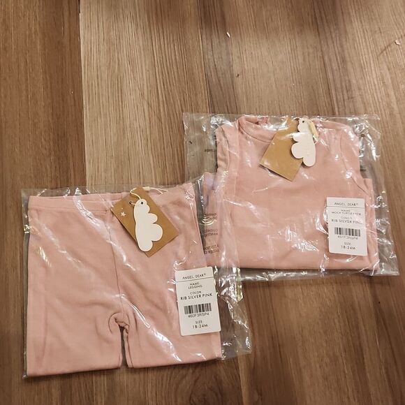 Rib Pink shirt and Legging set - Picture 1 of 3